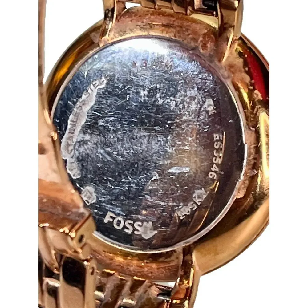 Fossil Jacqueline ES3546 Women’s Rose Gold Crystal Quartz Watch 36mm Date